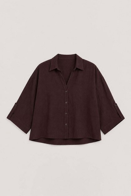 Burgundy Lyocell Blend Women's Shirt