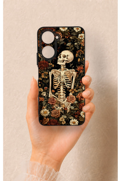 Vivo Y18 Compatible Flower Skeleton Pattern Silicone Case