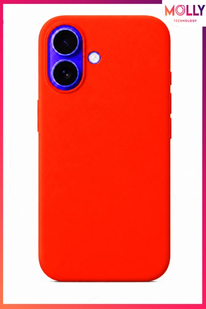 Neon Orange Liquid Velvet Matte Silicone Case for iPhone 16