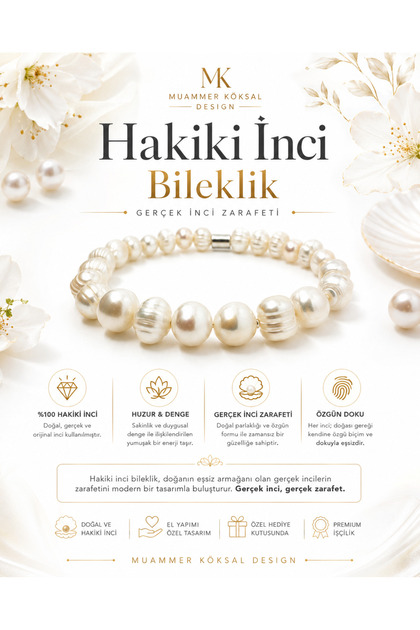 Dişil Enerji ve İç Huzur Doğal İnci Bileklik Gerçek Su İncisi Zarafet Unisex Premium İnci Takı Hediyelik