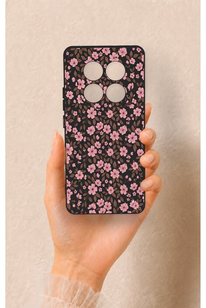 Redmi Note 14 Pro 5g Compatible Mini Pink Floral Pattern Silicone Case