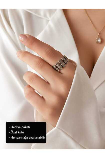 Vintage Design Adjustable Women's Ring with Multiple Cat Figures – Antique Silver Color Cute Cats t