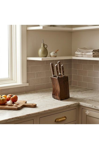 Countertop Natural Wood Knife Block Knife Stand Knife Holder Organizer