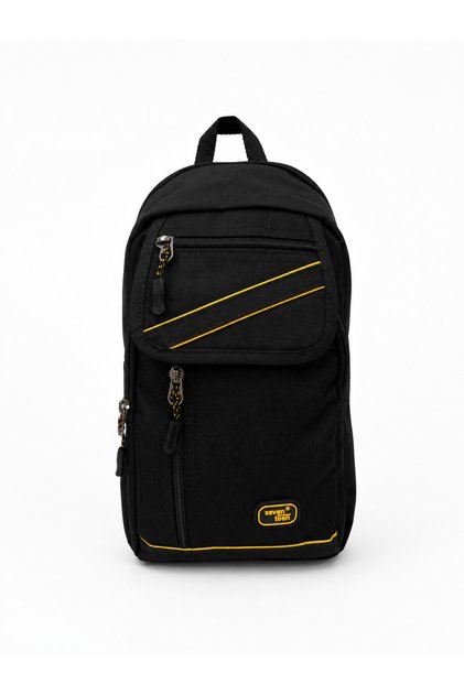 Seventeen Unisex Large Size Lightweight and Durable Crossbody Body Bag Black-Yellow