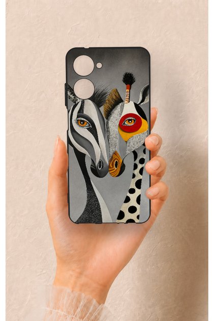 Realme 10 Compatible Zebra and Giraffe Patterned Silicone Case