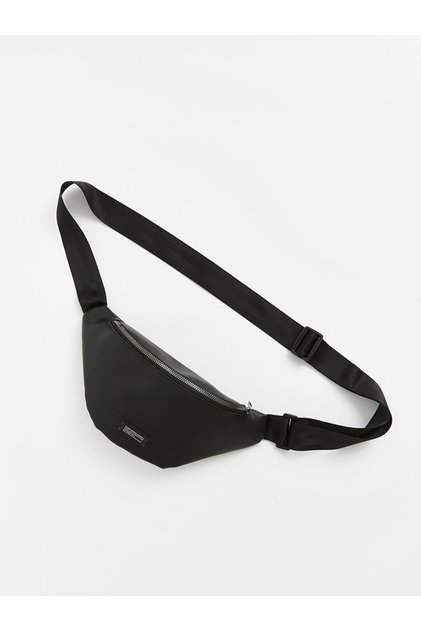 Black Zippered Men's Waist Bag