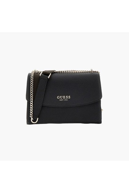 Calista Pebbled Texture Crossbody Bag with Flap Closure and Chain Strap