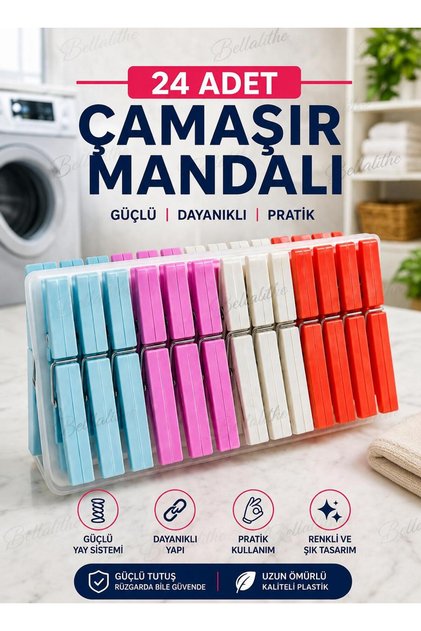Süper Kalite Çamaşır Mandalı Klasik Plastik Mandal Güçlü Tutuş