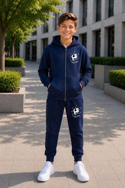 Busekids New Season School and Daily Wear Hooded Zippered Tracksuit Set