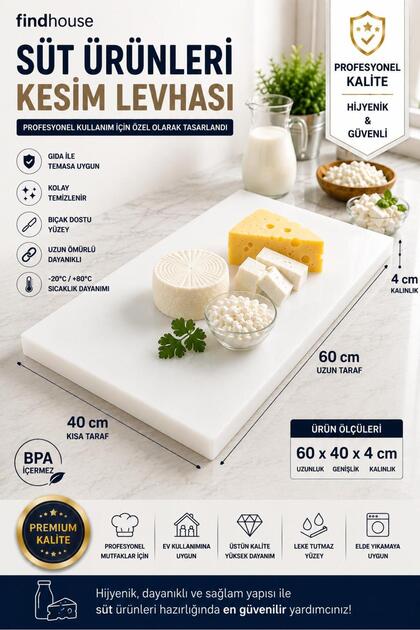 Polyethylene Meat Cutting Board with Multi Color Options for Professional Kitchen 60X40X4 cm Butcher, Poultry, Fish, Restaurant, Hotel, Grocer, Kitchen