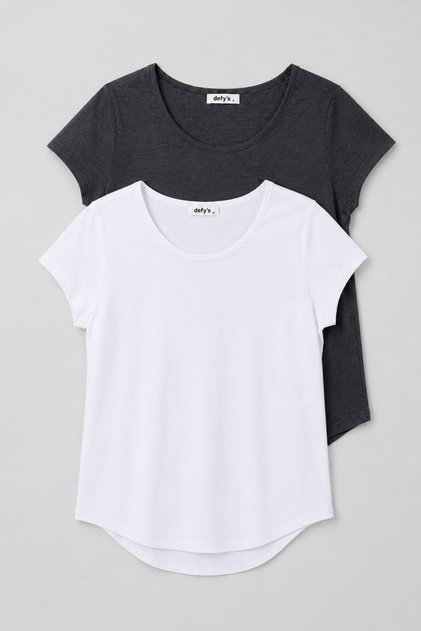 Women's Boat Neck Short Sleeve Regular Fit Basic 2-Piece T-Shirt Set