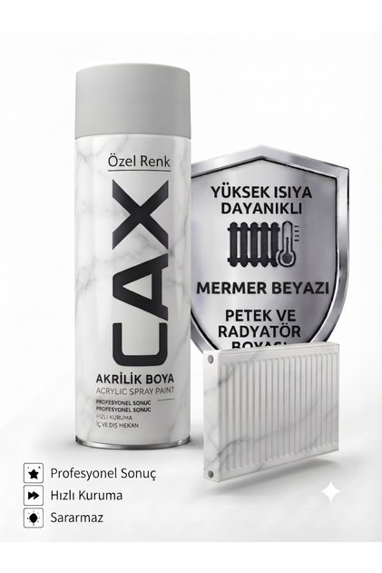 CAX Isıya Dayanıklı Petek ve Radyatör Akrilik Sprey Boya 400ml - Hızlı Kuruyan Sararmaz