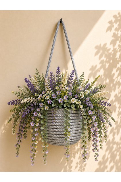 Sepet Dekoratif Çiçeklik Duvar Saksılık 15x15 CM BİTKİ DAHİL DEĞİLDİR