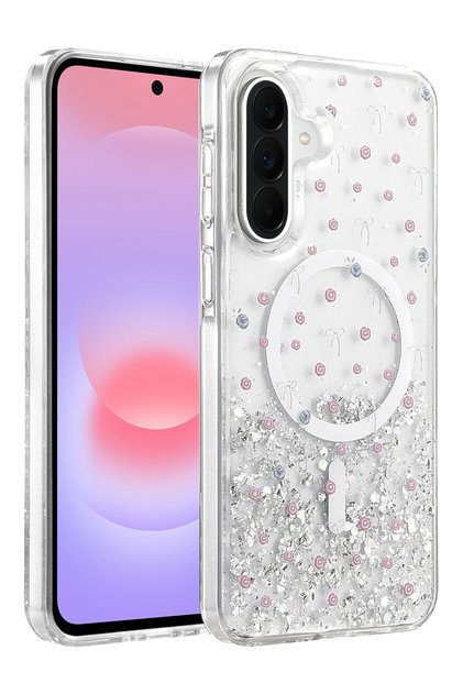 Samsung Galaxy A37 5G Uyumlu MagSafe Simli Desenli Şeffaf Kamera Korumalı Darbe Emici Telefon Kılıfı