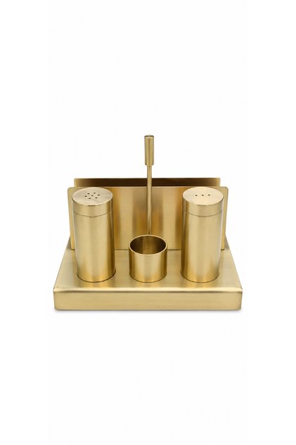 Champagne Placemat-Salt Shaker-Pepper Shaker-Toothbrush Holder Menaj Set