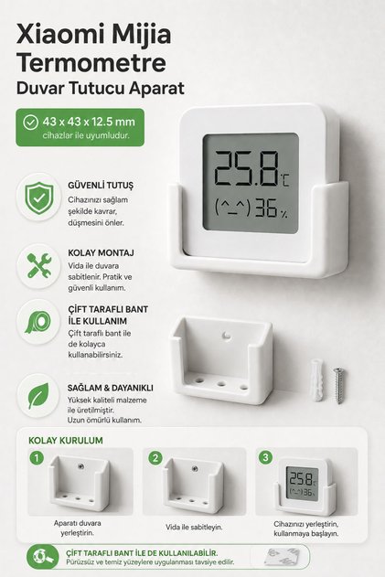 Mijia Thermometer Compatible Wall Mount Bracket