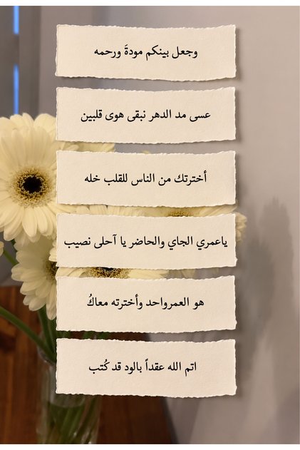قصاصات ورق قطن عبارات عرسان عدد 6 حبة