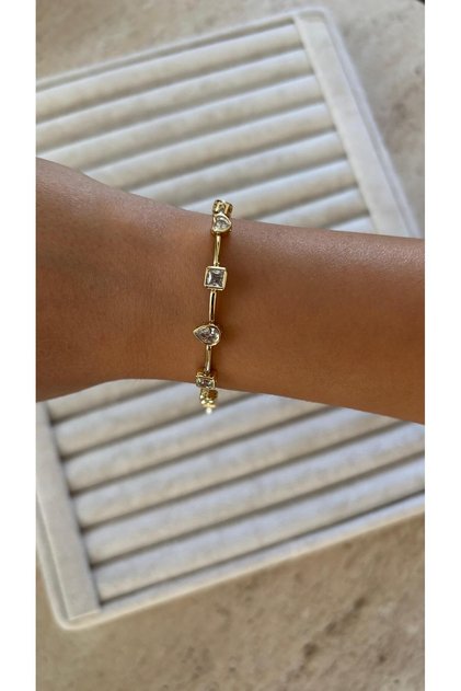 XUPİNG 14K Zirkon Taş Çerçeve Detaylı Bileklik
