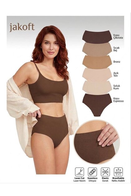 High Waist Laser Cut Bikini Panties 6-Pack