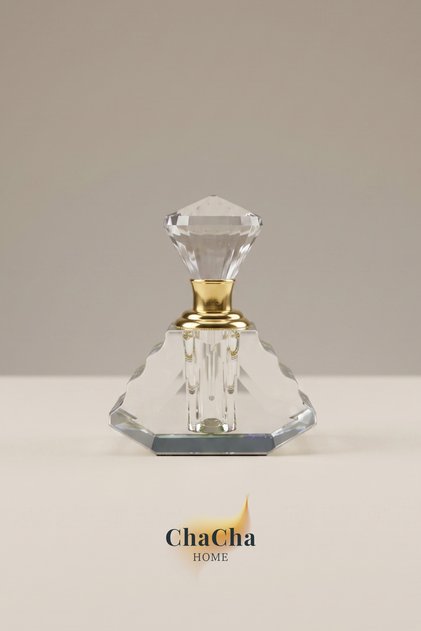 Spectral | Kristal Cam Dekoratif Parfüm Şişesi - Makyaj Masası Aksesuarı - Dekoratif Obje - 11x8 cm