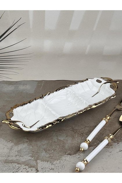 طبق تقديم مستطيل الشكل من ألبورو مقاس 39×14 سم