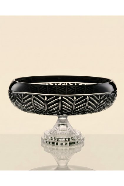 Crystal Cut Handcrafted Premium Glass Bowl - Presentation Bowl 28cm