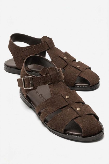 Closed Toe Buckle Women's Sandals Brown