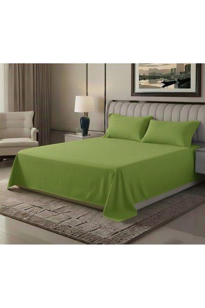 ® 3-Piece Flat Bed Sheet Set – Double Size Flat Sheet (230x255 cm) with 2 Pillowcases (50x75 cm) – Ideal for Queen/King Mattresses – Perfect for Home & Hotel Use