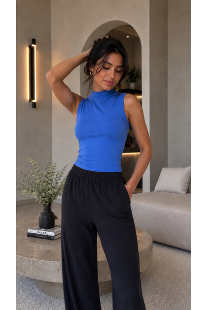 Women's High Neck Zero Sleeve Basic Bodysuit
