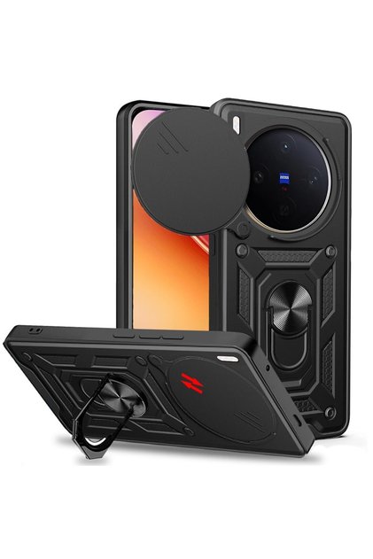Vivo X300 Compatible Camera Protected Cover with Sliding Ring Stand