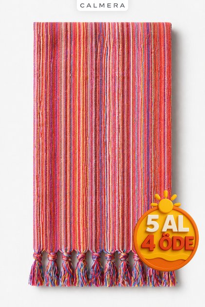 Ethnic Peshtemal | Thin - Colored Fringe | Beach Pareo, Sea, Pool, Yoga, Pilates Towel - Orange
