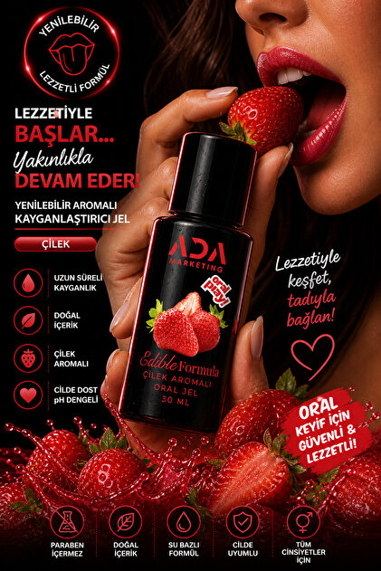 Ada Marketing Çilekli 30 ml yenilebilir aromalı kayganlaştırıcı