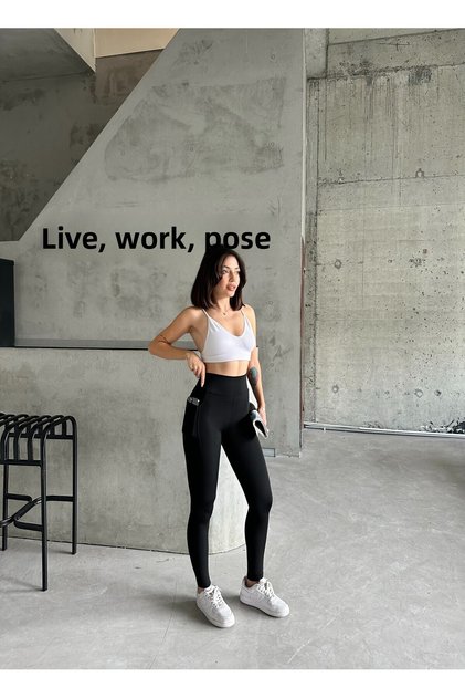 Colanți pentru femei, talie înaltă, modelatori, cu buzunare