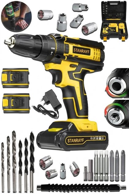 Alman V-tech DG24 Çift Çelik Şanzıman Bakır Sargılı Çift Akülü Şarjlı Vidalama Matkap Seti