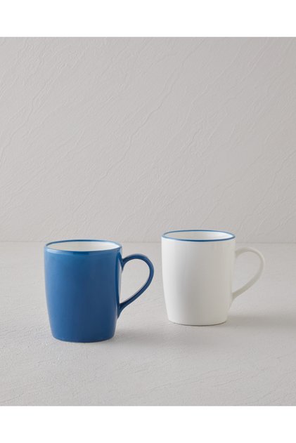 Sway Bone Porselen 2'li Kupa 255 ml Mavi