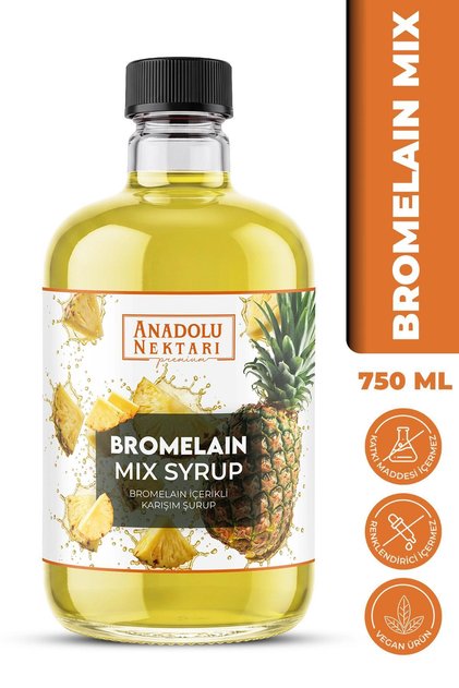 Bromelain mix syrup 750 ml Ananas içeren Detox Şurubu