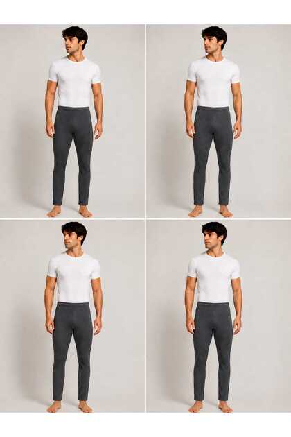 4-Pack of Thermal Winter Leggings with Hooded Top for Men