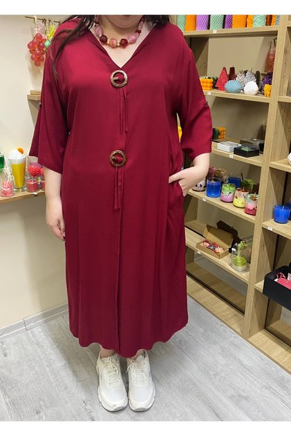 Büyük beden xxl bordo elbise