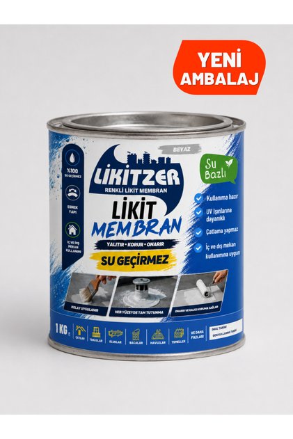 Likitzer - Su Bazlı Likit Membran Beyaz Renk 1KG