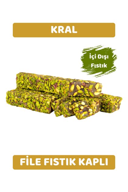 Net Pistachio Coated Turkish Delight with Plenty of Pistachios 500 Gr