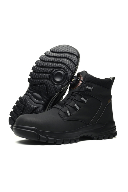 43 black Rotating Button Work Shoes for Men Anti Puncture Work Sneakers Waterproof Work Safety Shoes