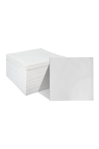 50pcs WHITE JINYUDOME Cocktail Napkins,Napkin Disposable, Linen Feel,9.85x9.85inch,White Napkin For