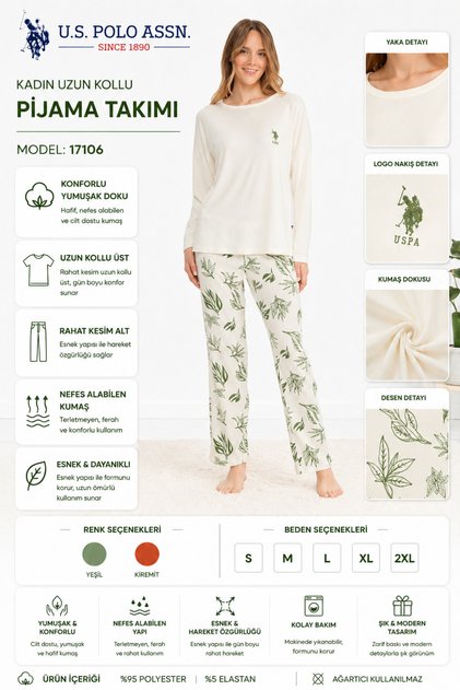 U.s. polo assn. women's crew neck floral print loungewear ka81.b1.on.n.7.ie.c.1.ld.0e6.tk28eka