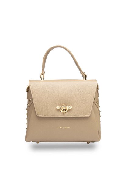 Geantă de damă din piele naturală taupe deschis Olivia