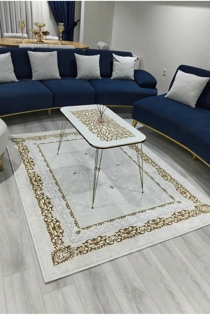 Gold Halı Salon Halısı Makinede Yıkanabilir Halı Kaymaz Taban Halı