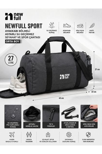 Sport Shoe Compartmented Waterproof Travel and Sport Bag - Medium Size