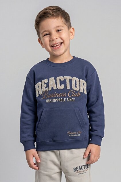 Boys' Letter Printed Sweatshirt and Jogger Set with Kangaroo Pocket
