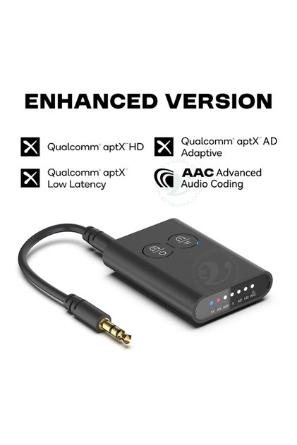 Compatible Bluetooth v5.4 Enhanced Version aptX-Adaptive AD/HD/LL AAC Bluetooth Audio Transmitter Re