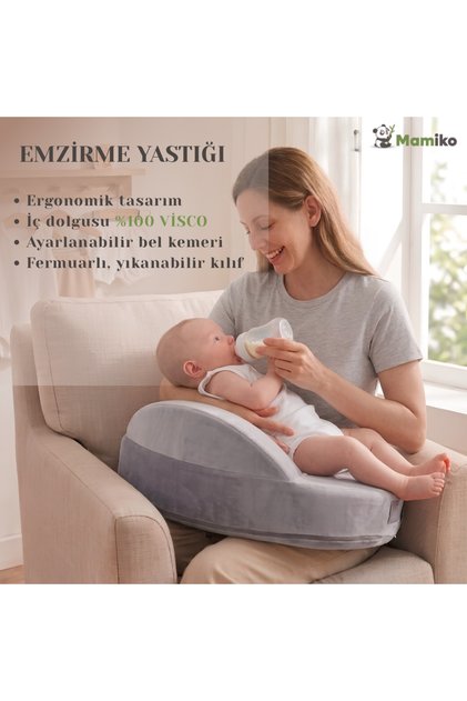 Emzirme Yastığı, Bebek Destek Minderi, Yıkanabilir Kumaş, Hafızalı Köpük, Visco, Ortopedik