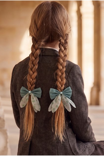 Girl's Heart Bowknot 2-Piece Rubber Buckle Green